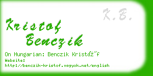 kristof benczik business card